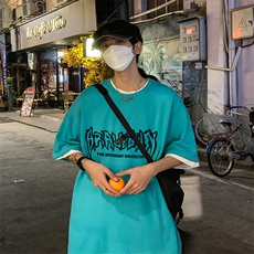 B239-1218-P28港风创意字母印花夏季高克重落肩袖半袖短袖t恤，男装T恤，星座514-2(原B239)