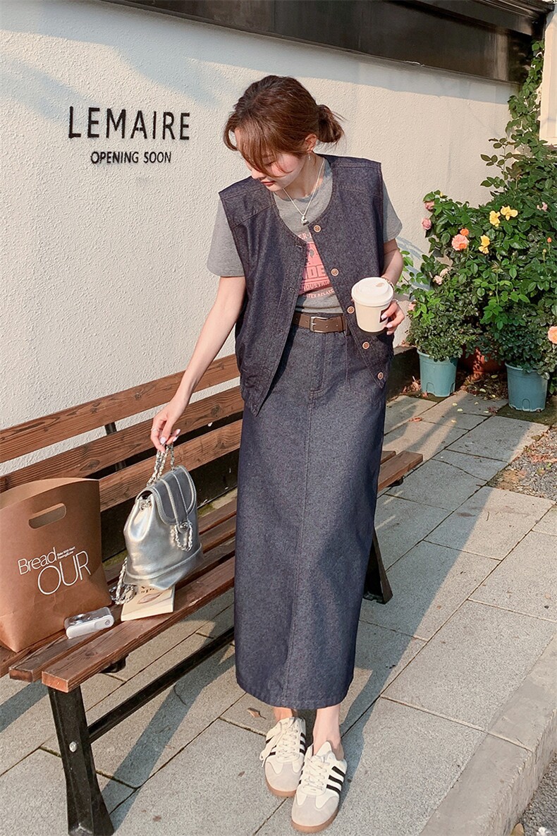 【】工装裙马甲两件套洋气运动装2008款P165K238,女装套装/套裙,2C316