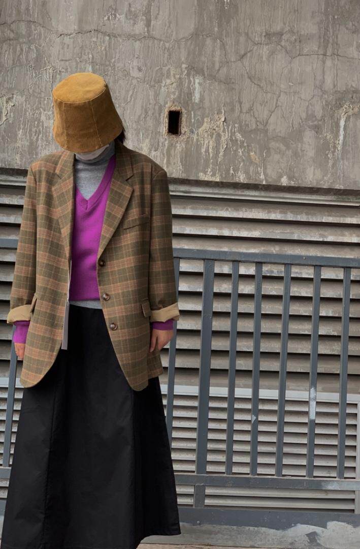 复古格子西装，女装西装，25Ann·Studio