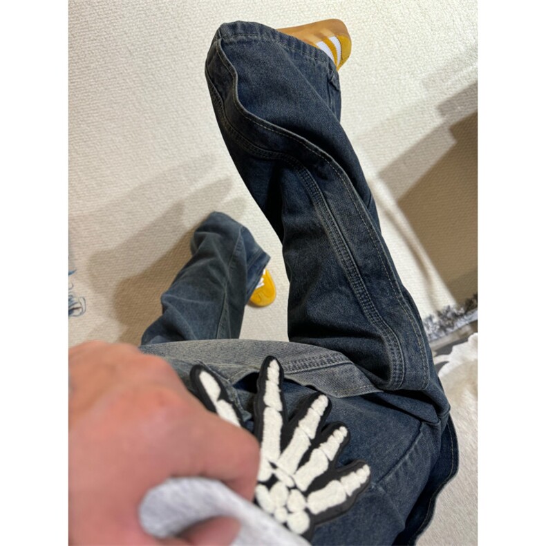 【有货】美式复古牛仔裤男设计感小众阔腿裤NZ1664LL-特P50,男装牛仔裤,星座1007（原301D）