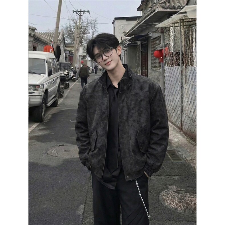 [网图]春季男士潮流夹克扎染立领复古上衣外套C61322-TP70138,男装夹克,电商A102