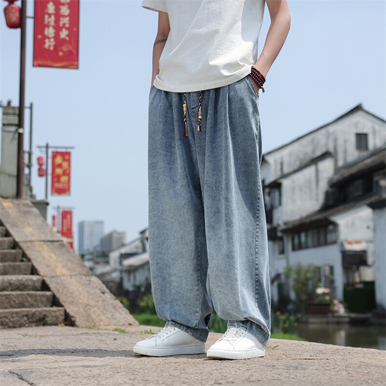 夏季风牛仔宽松大码长裤透气柔软休闲裤男士K2513-P7588,男装休闲裤,电商A008