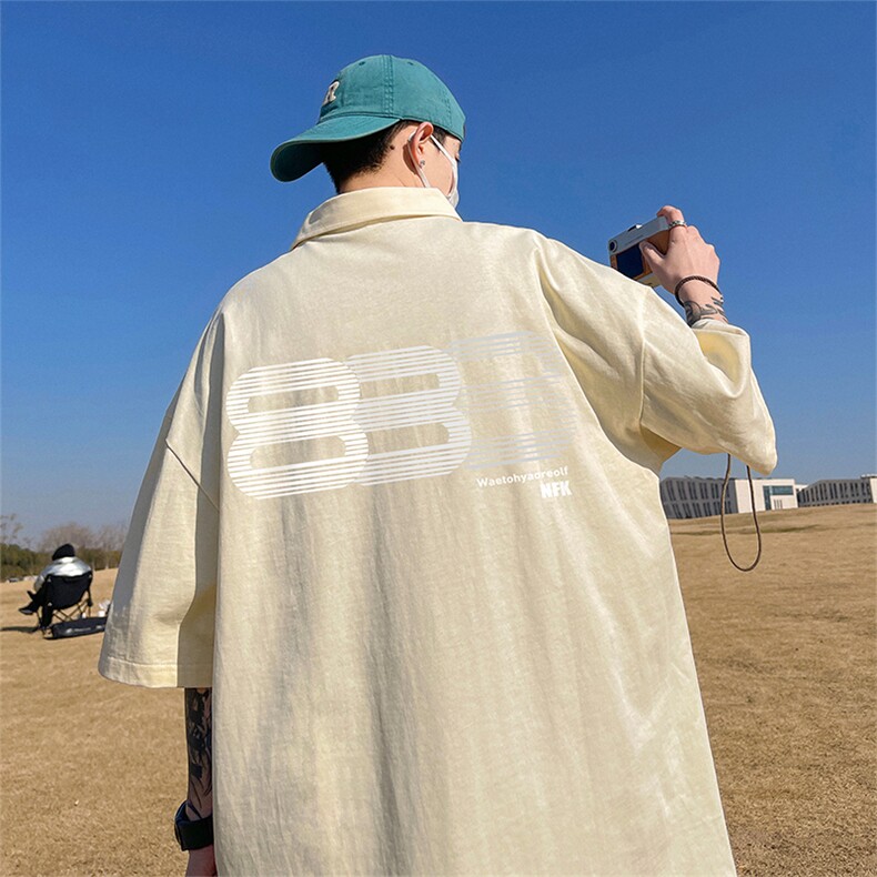 支持得物品质配合二开珠地网眼透气宽松短袖T恤翻领POLO衫PL107,男装T恤,电商A486