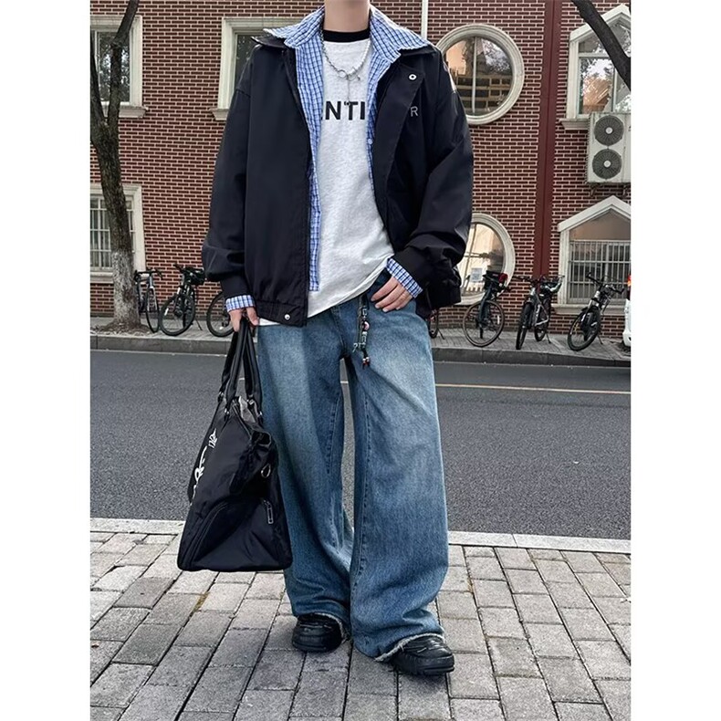 百搭夹克新款原宿简约文艺潮流时尚ins气质慵懒流行601-1-Y620,男装夹克,星座601-1
