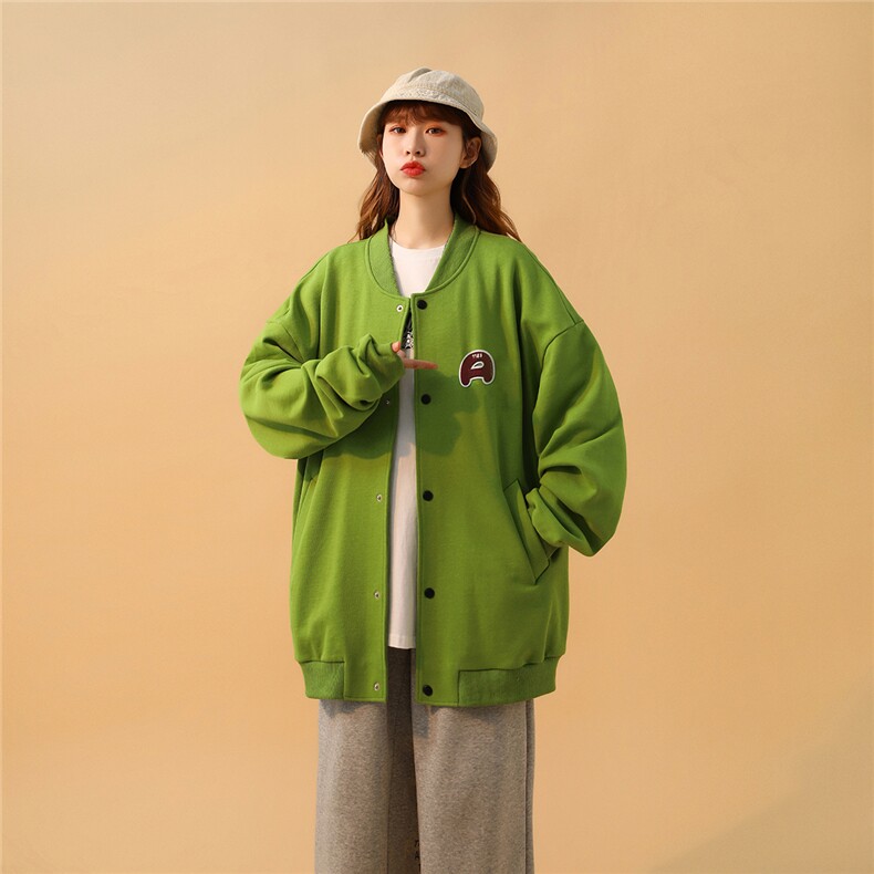 2025冬季新款绿色百搭贴布绣休闲中性风夹克外套JK506/P65控88,男装夹克,电商A148-1