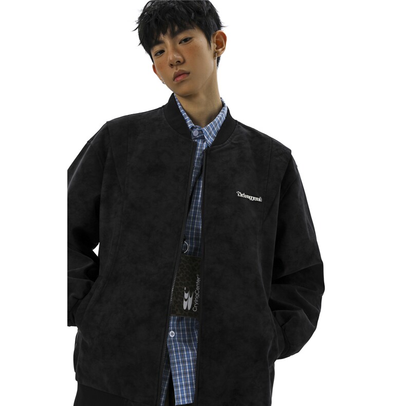 金属装饰雾霾脏脏灰解构设计大码M-5XL皮衣夹克男JK78049P85控138，男装皮衣，星座227-7