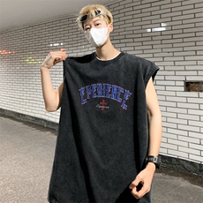 数据超好水洗宽松无袖背心韩版ins风潮牌背心517A-2-WX001-P35，男装背心/马甲，星座517A-2