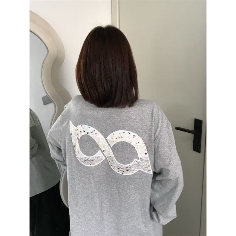 5394-P46好质量做工#原版压线+小香风刺绣长袖T恤图片