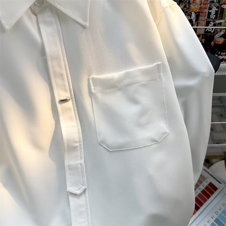 夏款男长袖衬衫内扣金属装饰长袖衬衣CS168P40,男装衬衫,星座1013-1