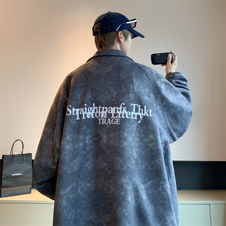 美式夹克衫潮男外套金属LOGO麂皮棒球服休闲冲锋衣6010-P60-控108,男装夹克,星座207