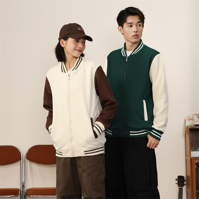 2025秋冬季棒球服拼色卫衣男女学生定制团服班服S009P48，女装职业装，星座1602B（原101B-1）