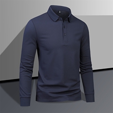 长期款品质长袖翻领多色纯色Polo衫35008-特P48，男装Polo衫，电商D342