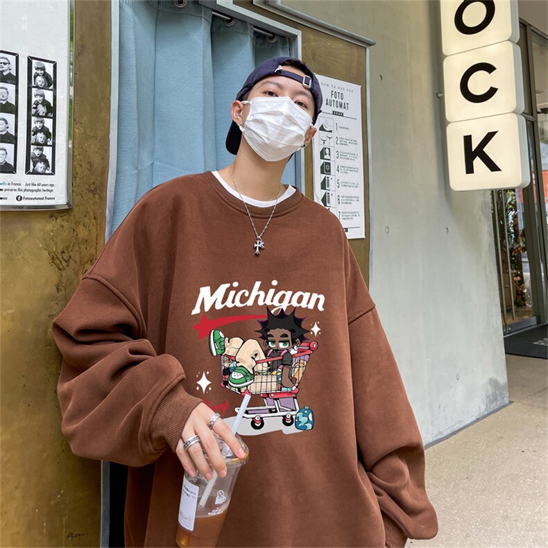 特P25控48秋冬新款男士圆领卫衣宽松休闲日常百搭上衣WQ2443,男装卫衣,电商B370