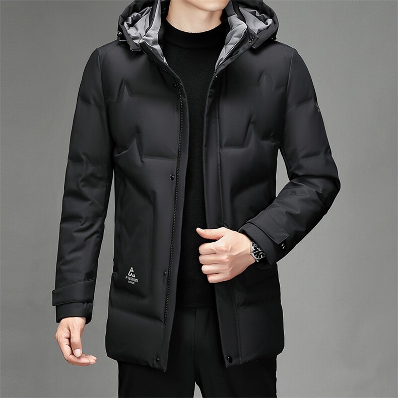 2023冬季新款90白鸭绒休闲中长款绒服男士立领大衣男SJ78239-P315,男装羽绒服,电商B212（原钱塘6029）