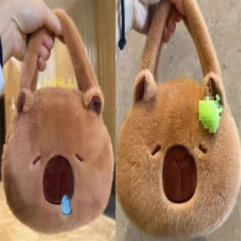 水豚手提包20*20cm，梧桐毛绒玩具