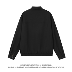 白底-廓形老钱风外套时尚短款夹克男9110-P78，男装夹克，电商B380（原B361）