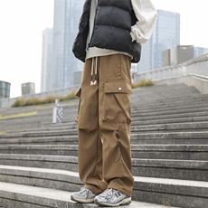 休闲裤男韩版潮流口袋个性高街帅气2024冬季新款ins长裤K4748-P36，男装休闲裤，星座412-3