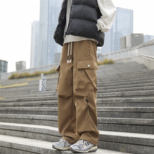 休闲裤男韩版潮流口袋个性高街帅气2024冬季新款ins长裤K4748-P36图片