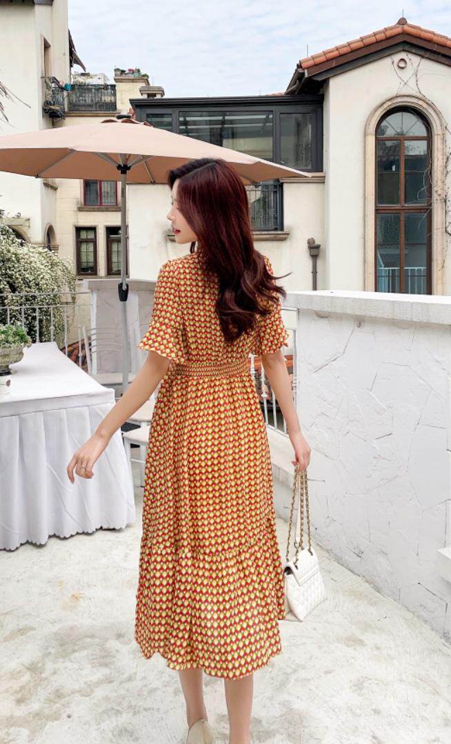 夏季新款碎花连衣裙，女装连衣裙，秀水百合