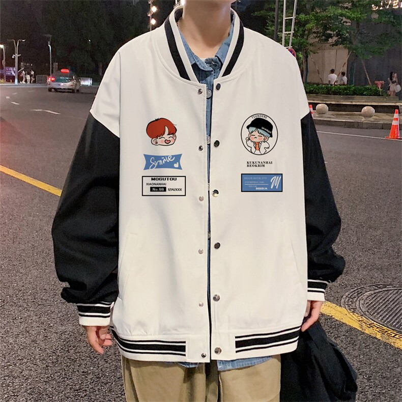 主推！2023春季新款男士撞色棒球服百搭情侣外套JK305P60图片