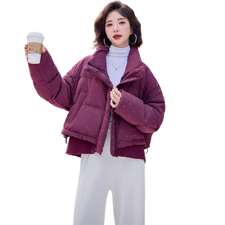 现货！！！亮片羽绒服女士短外套,女装羽绒服,素月