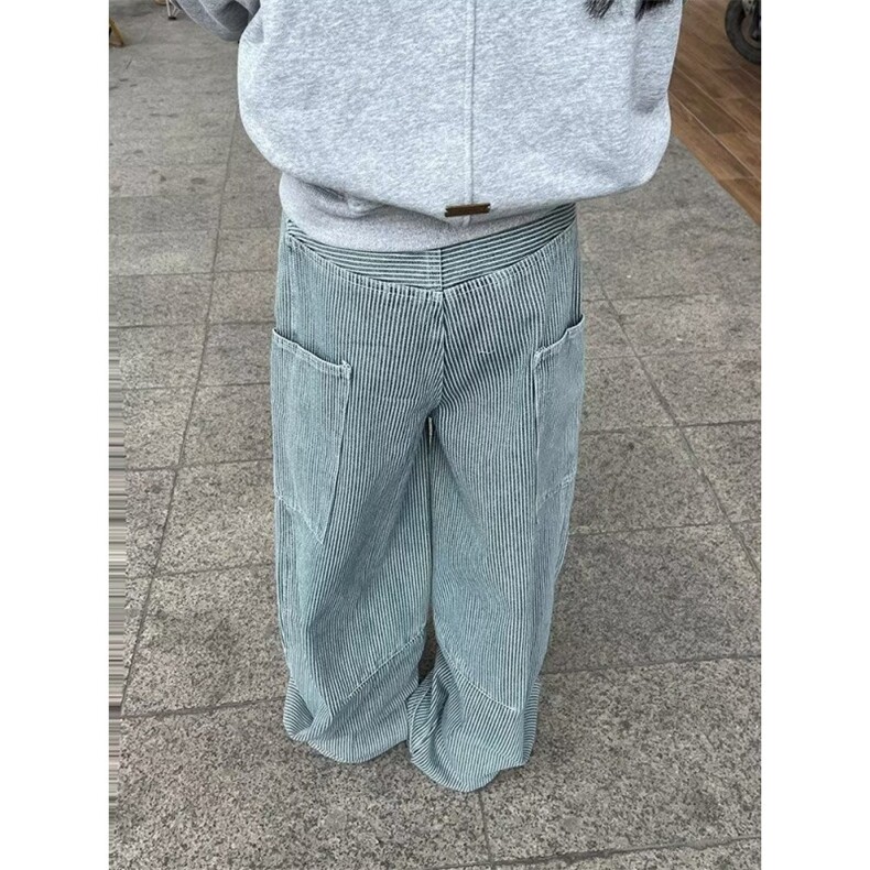 新款条纹阔腿牛仔长裤设计直筒宽松垂感牛仔裤-NZ769-网络图,男装牛仔裤,星座1002-2