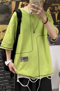 夏季短袖t恤男潮流港风时尚打底衫A210-A8308-P25 控38图片