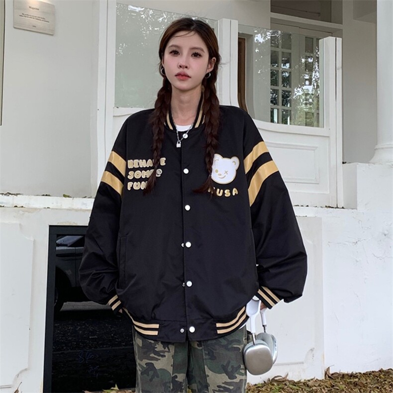 街头棒球服外套女秋休闲夹克美式风学生chic短上衣C364-80,男装夹克,星座911-2(原星座613-2）