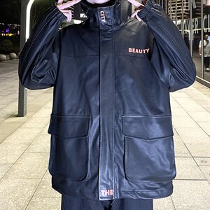 港风字母印花连帽皮衣男秋冬季百搭皮夹克A090-JK76 P115 限138图片