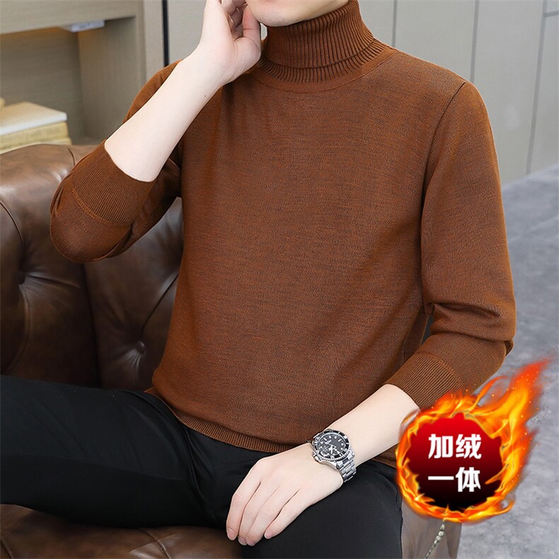 1018-1-M669-P26跑量款男士时尚帅气高领一体绒针织衫毛衣加绒,男装针织衫/毛衣,星座1018-1​