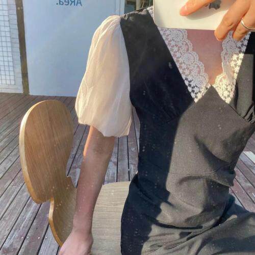 夏款新款韩版泡泡袖连衣裙，女装连衣裙，奥帝秀