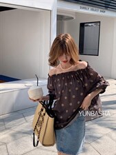 2022夏季新款波点一字肩上衣,其它,韵芭莎
