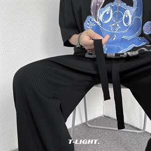 夏季拖地冰丝直筒超薄垂感条纹拖地裤XZ715 KZ2688 P28 K45，男装休闲裤，星座715