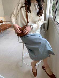 系带花苞半裙，设计感十足，百搭。，女装半身裙，SPARKS OF FIRE