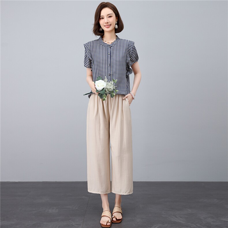 宽松舒适裤子时尚潮流舒适休闲2025年夏季纯色宽松个性优雅,女装休闲裤,江忆布依