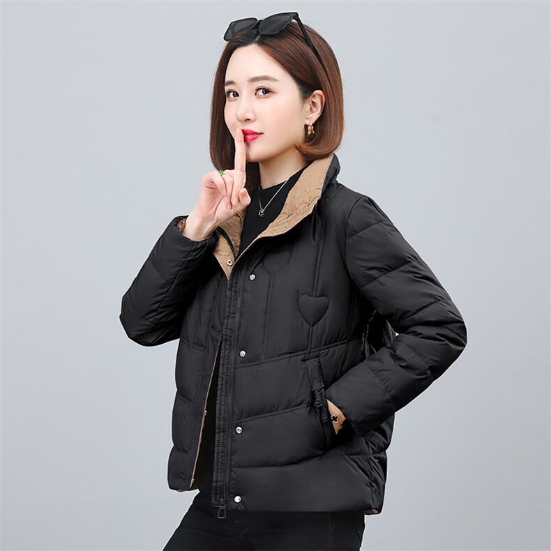 2023年冬季气质立领撞色小羽绒面包服,女装羽绒服,依恋蒂丝