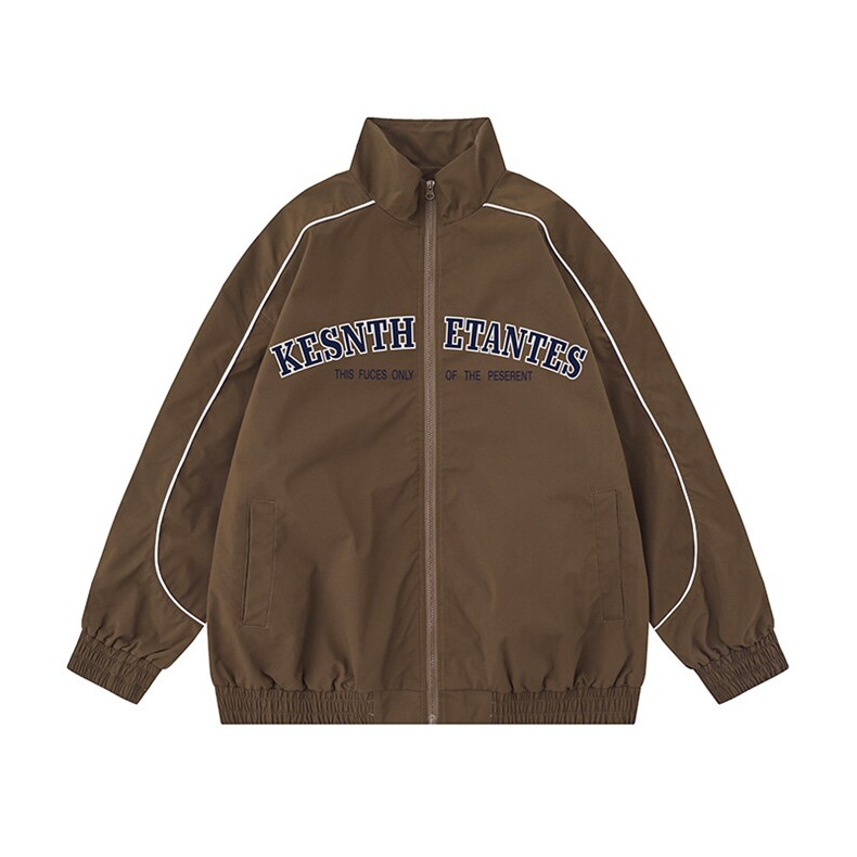 2025白底平铺宽松字母印花立领防水夹克F345P65控88，男装夹克，电商A247