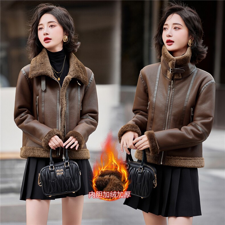 2026年冬季新款休闲外套时尚潮流，女装短外套，红依一坊