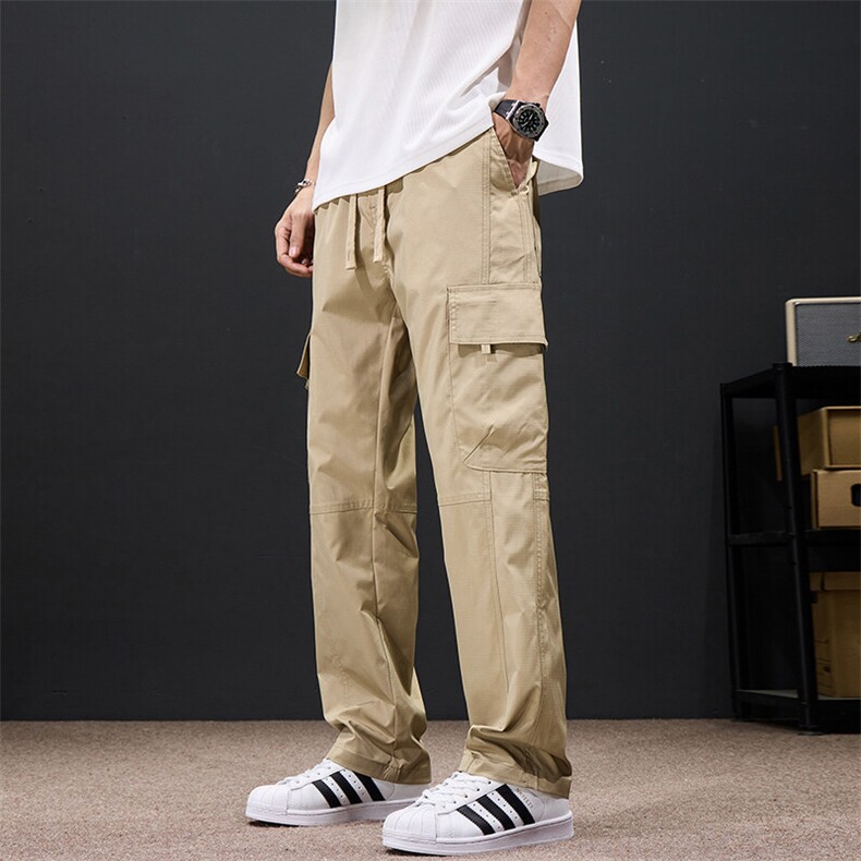 直筒工装裤男宽松春秋休闲长裤子户外冲锋裤多口袋工作裤M908-P38，男装工装外套，星座509