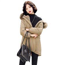 2020冬季新款时尚潮流收腰显瘦保暖舒适气质连帽大毛领派克服，女装派克服，贵人树