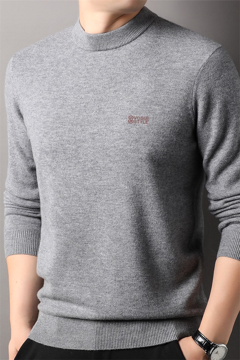 含羊绒中高端男士半高领男士羊毛衫毛衣打底衫,男装T恤,钱塘207-1