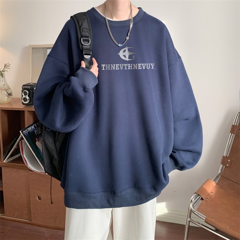 ！ 圆领卫衣男装港风长袖T恤男外套男WY164-P28图片