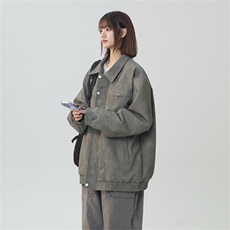 中性风PU皮工装翻领夹克2025秋季痞帅潮流外套XZ301b-2-JK2590P85，男装夹克，星座301B-2（原A443-1）