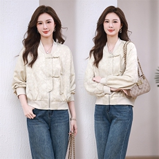 2025春棒球服短外套新中式唐装汉服盘扣外套，女装短外套，3200格调