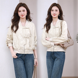 2025春棒球服短外套新中式唐装汉服盘扣外套图片