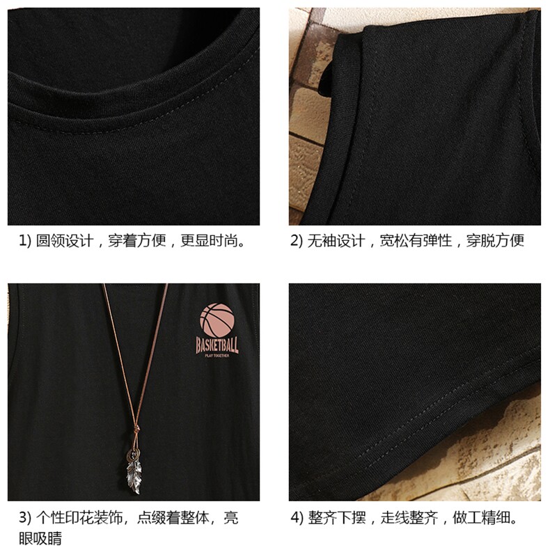 BX25237-P20港风运动汗背心男大码汗衫男无袖T恤男砖墙,男装T恤,电商A040A