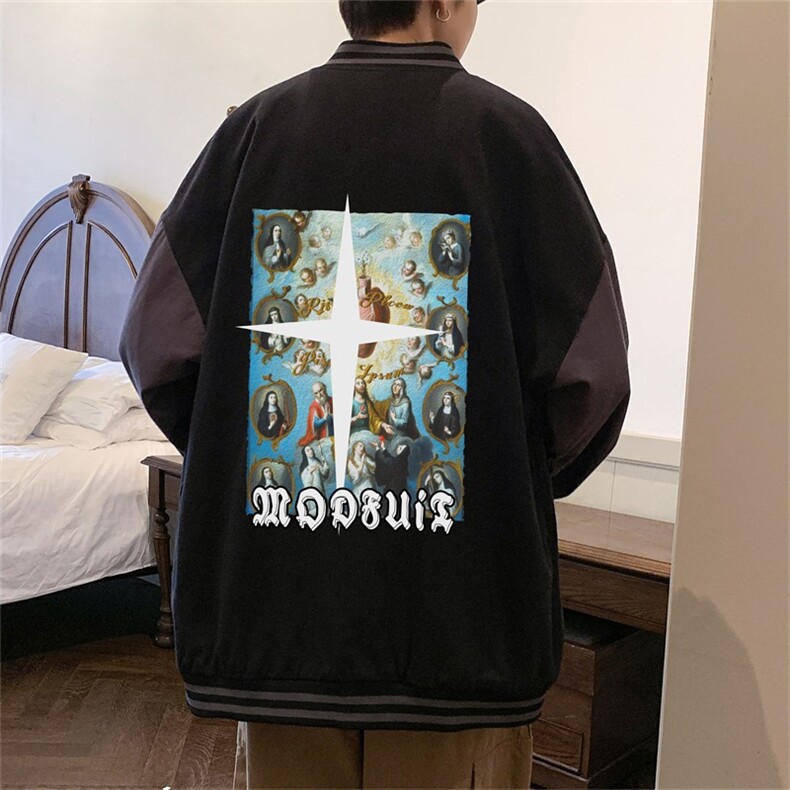 电商DSA028-JKC21P503 P50 新款印花棒球服外套港风休闲夹克图片