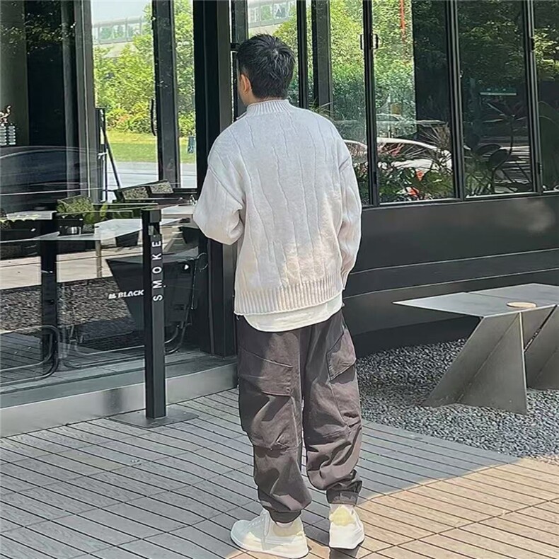 现货美式宽松立领针织长袖毛衣M5003/P58,男装针织衫/毛衣,星座205-3