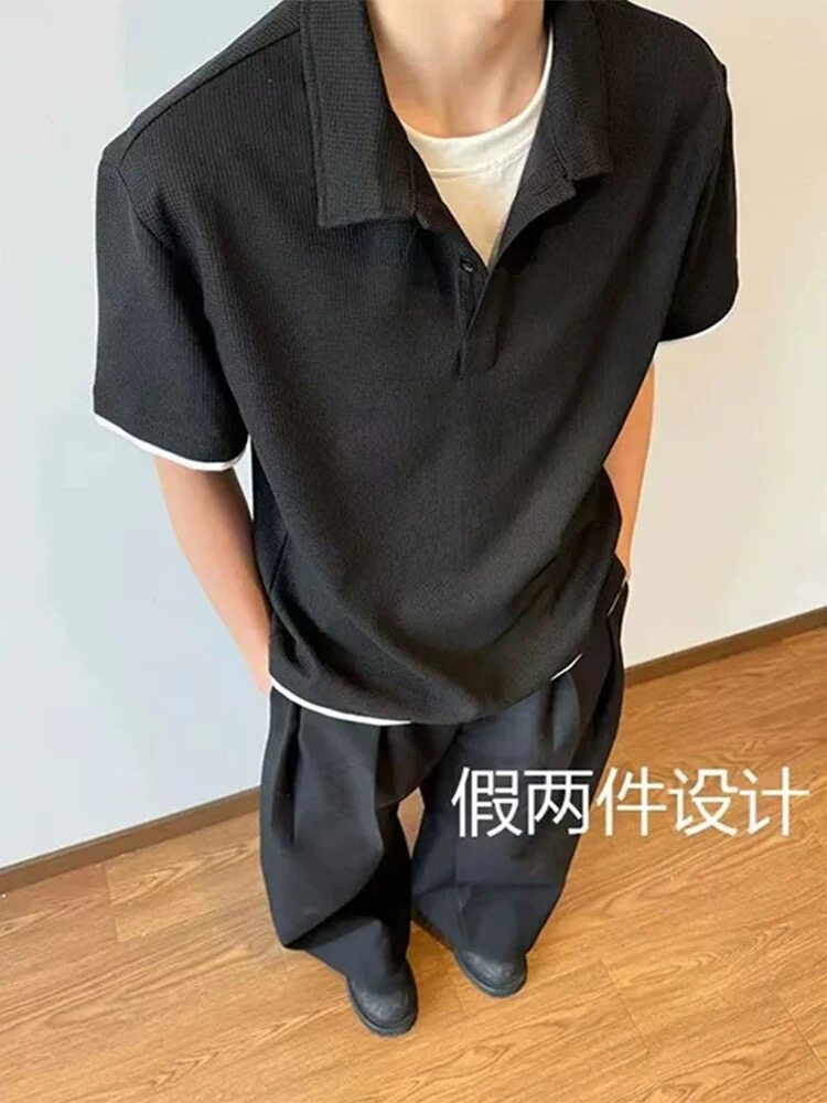XZ809A/DXXS22/特P24/控48华夫格假俩件短袖T恤,男装T恤,星座809A(原222-1)