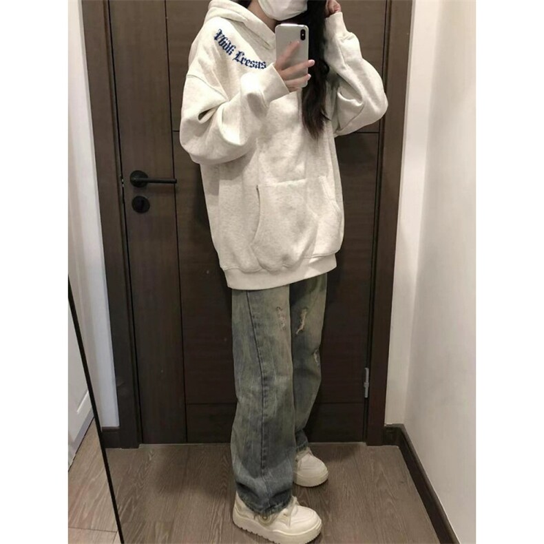 美式潮牌连帽卫衣秋冬季新款宽松外套WCX221-P47,女装短外套,星座208-5